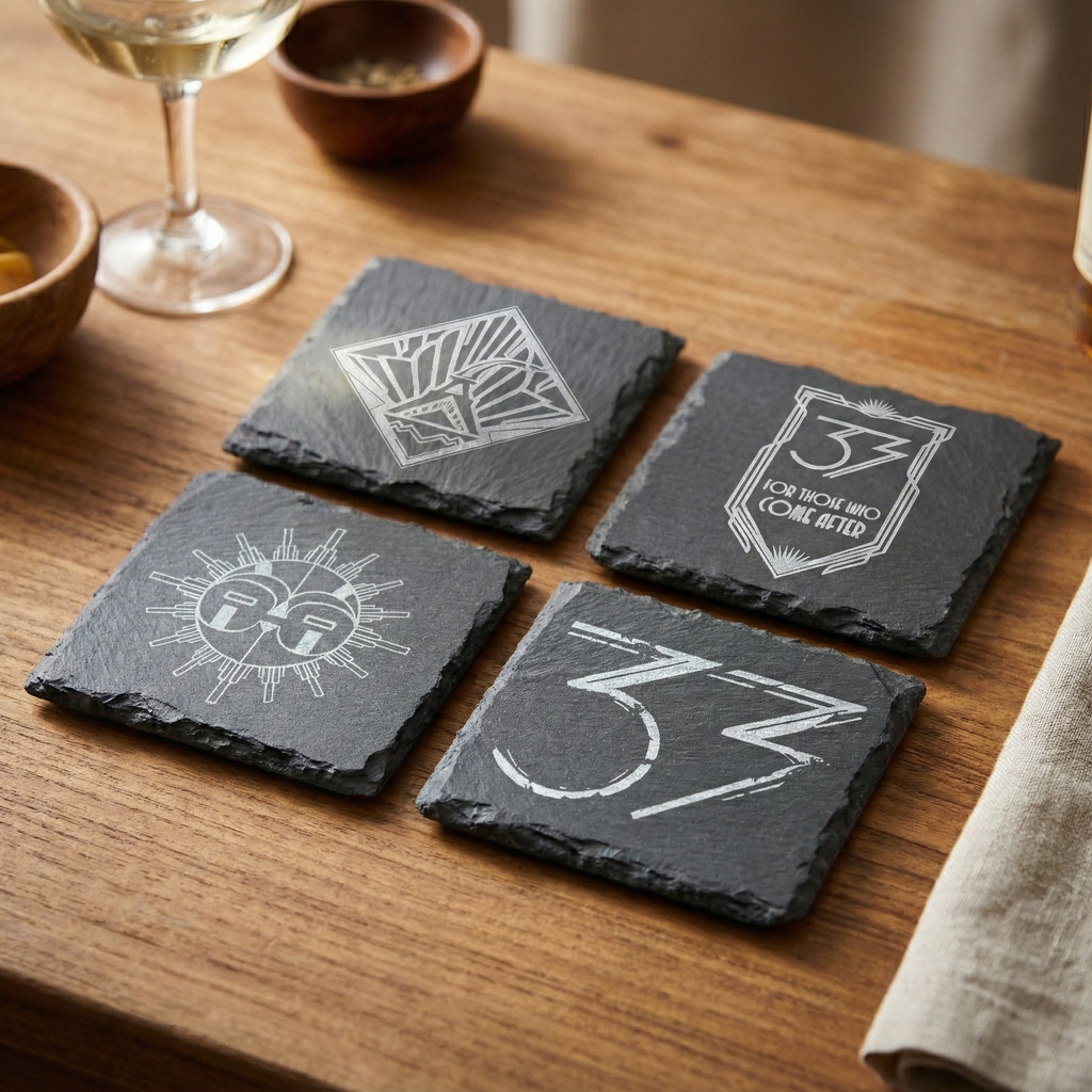 Expedition 33 slate coasters.