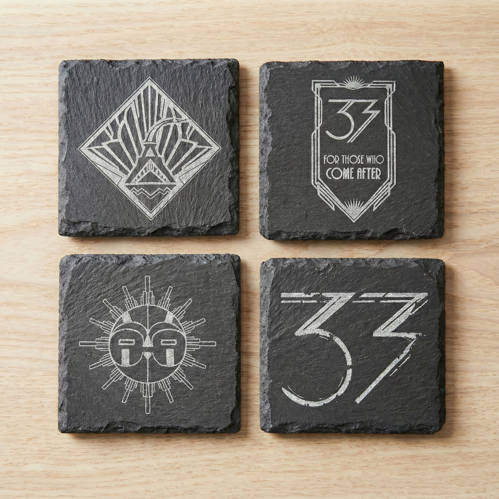 Expedition 33 slate coasters.