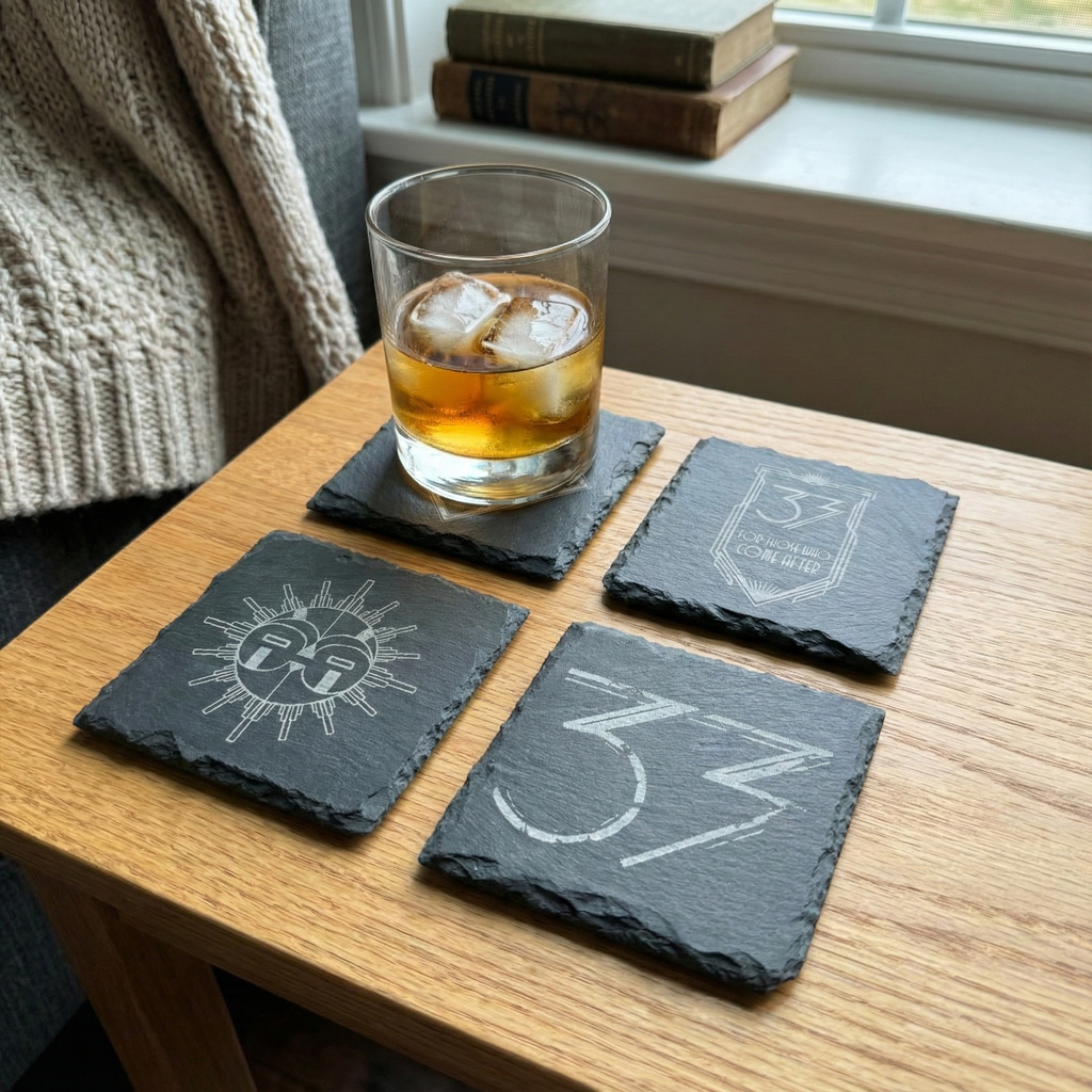 Expedition 33 slate coasters.